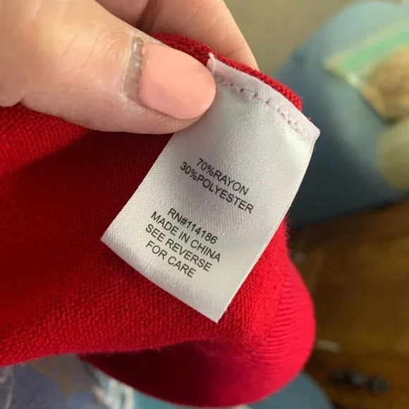 Chic Red Open Front Cardigan Classic With Pockets & Buttons - Picture 6 of 6